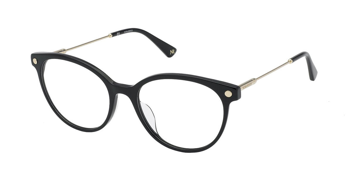 Nina Ricci VNR292 0700 Round Shiny Black eyeglasses