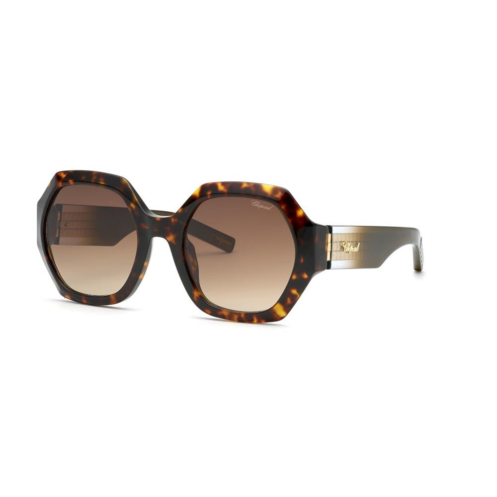 Chopard SCH362M 0722 Shiny Dark Havana sunglasses angle view
