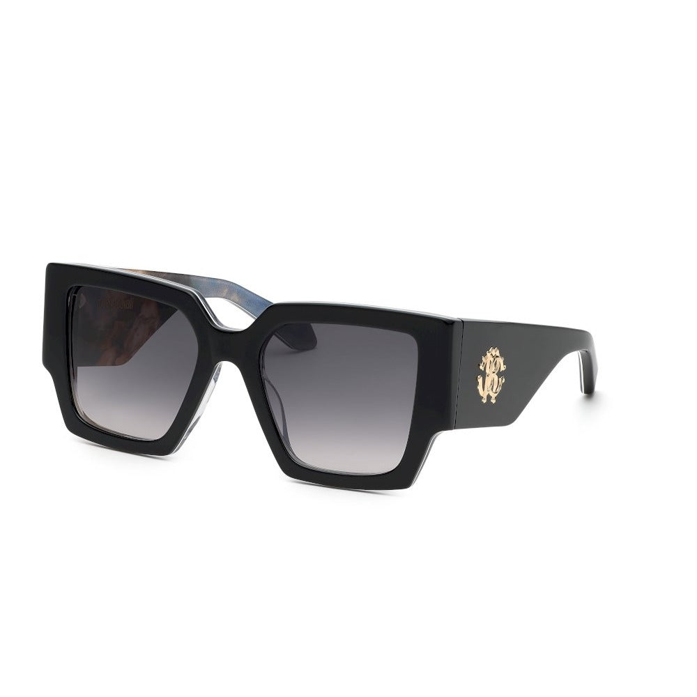 Roberto Cavalli SRC067M 0APA Black Top Pattern sunglasses angle view