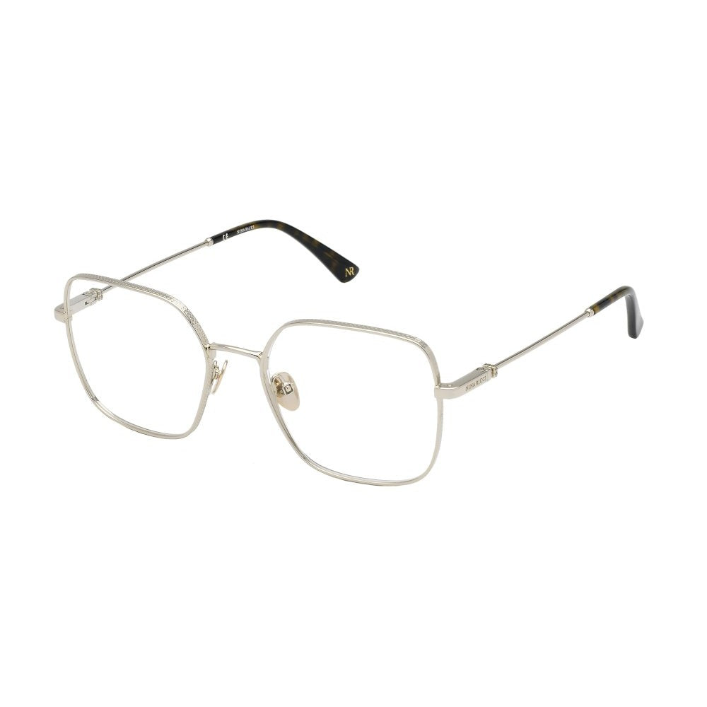 Nina Ricci VNR296 0594 Shiny Light Gold eyeglasses angle view