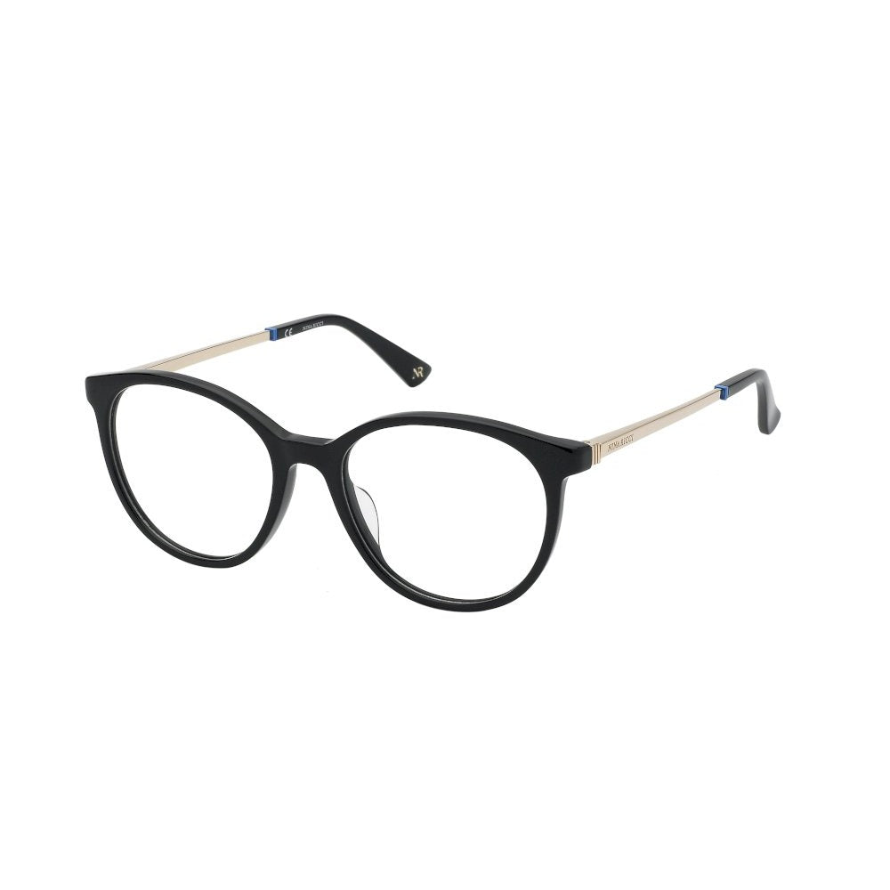 Nina Ricci VNR308 700Y Shiny Black eyeglasses angle view