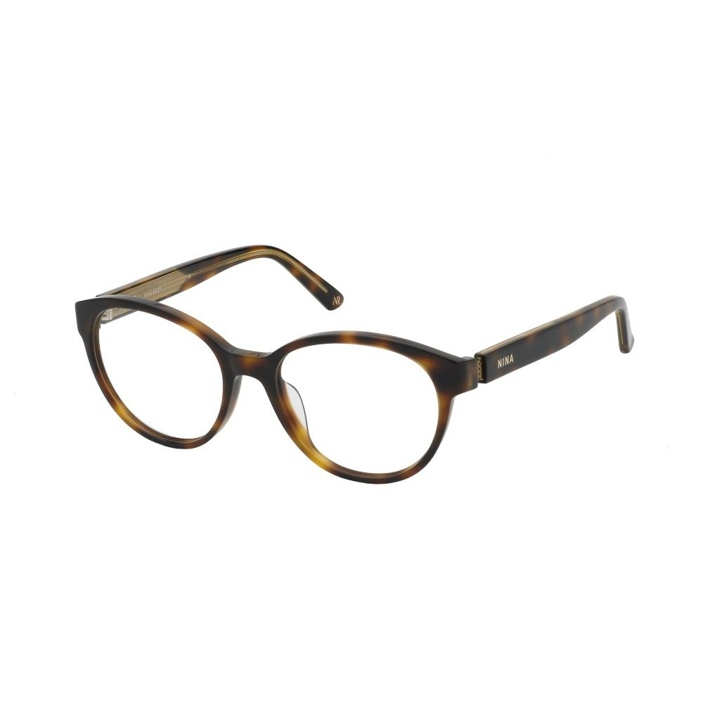 Nina Ricci VNR330 0752 Shiny Dark Havana eyeglasses angle view