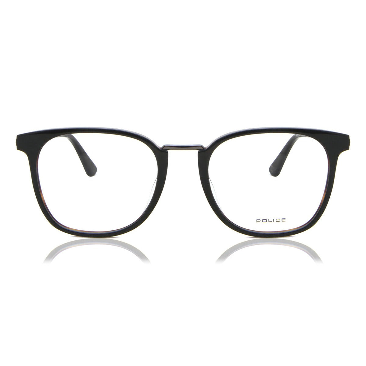Police VPL686M 0NK7 Shiny Black/Dark Gunmetal eyeglasses front view