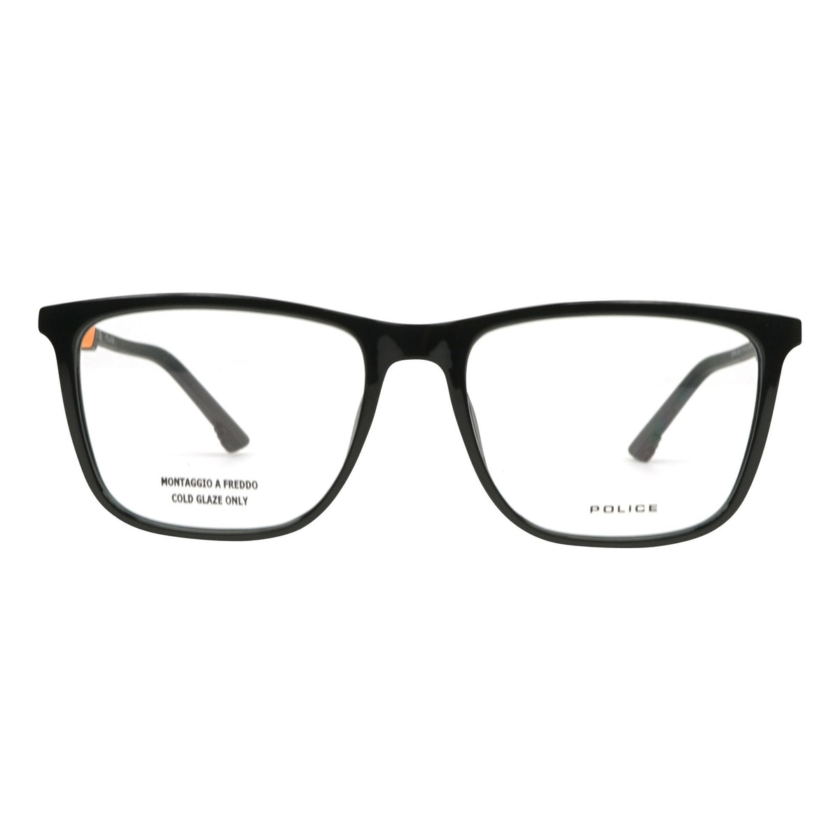 Police VPL699 0Z42 Black/Orange eyeglasses front view