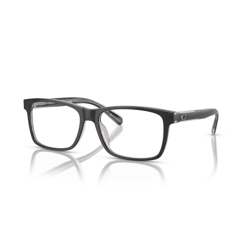 Coach HC6213U 5745 Black/Transparent Grey eyeglasses angle view