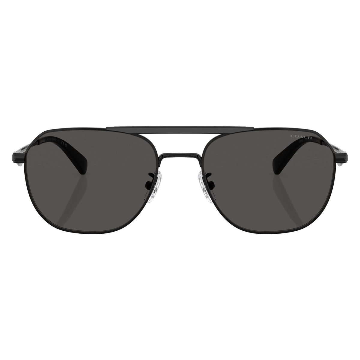 Coach HC7178 93938757 Satin Black/Black sunglasses front view