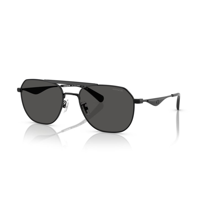 Coach HC7178 93938757 Satin Black/Black sunglasses angle view