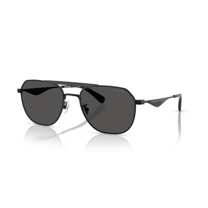 Coach HC7178 93938757 Satin Black/Black sunglasses angle view