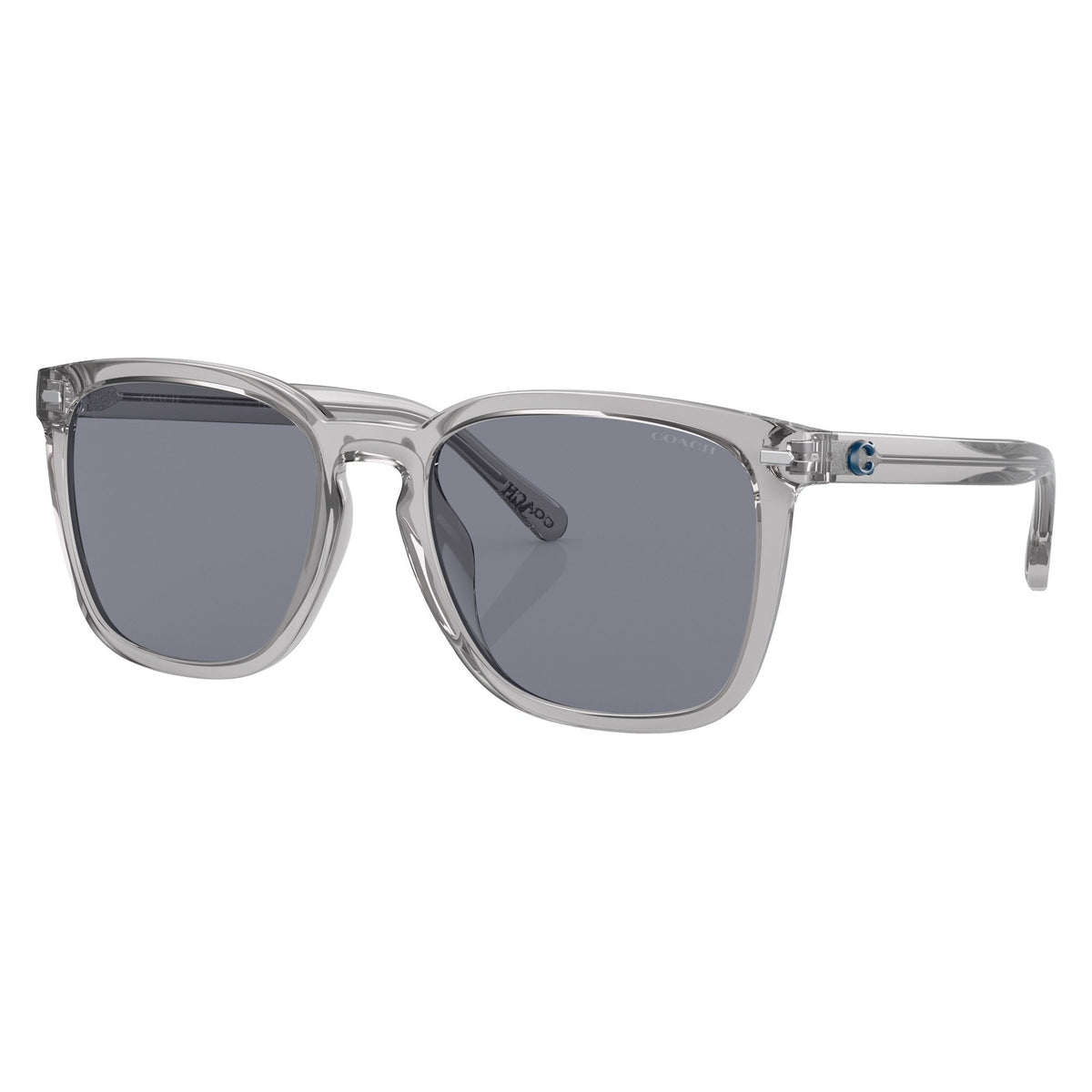 Coach HC8354U 571855 Transparent Grey sunglasses angle view