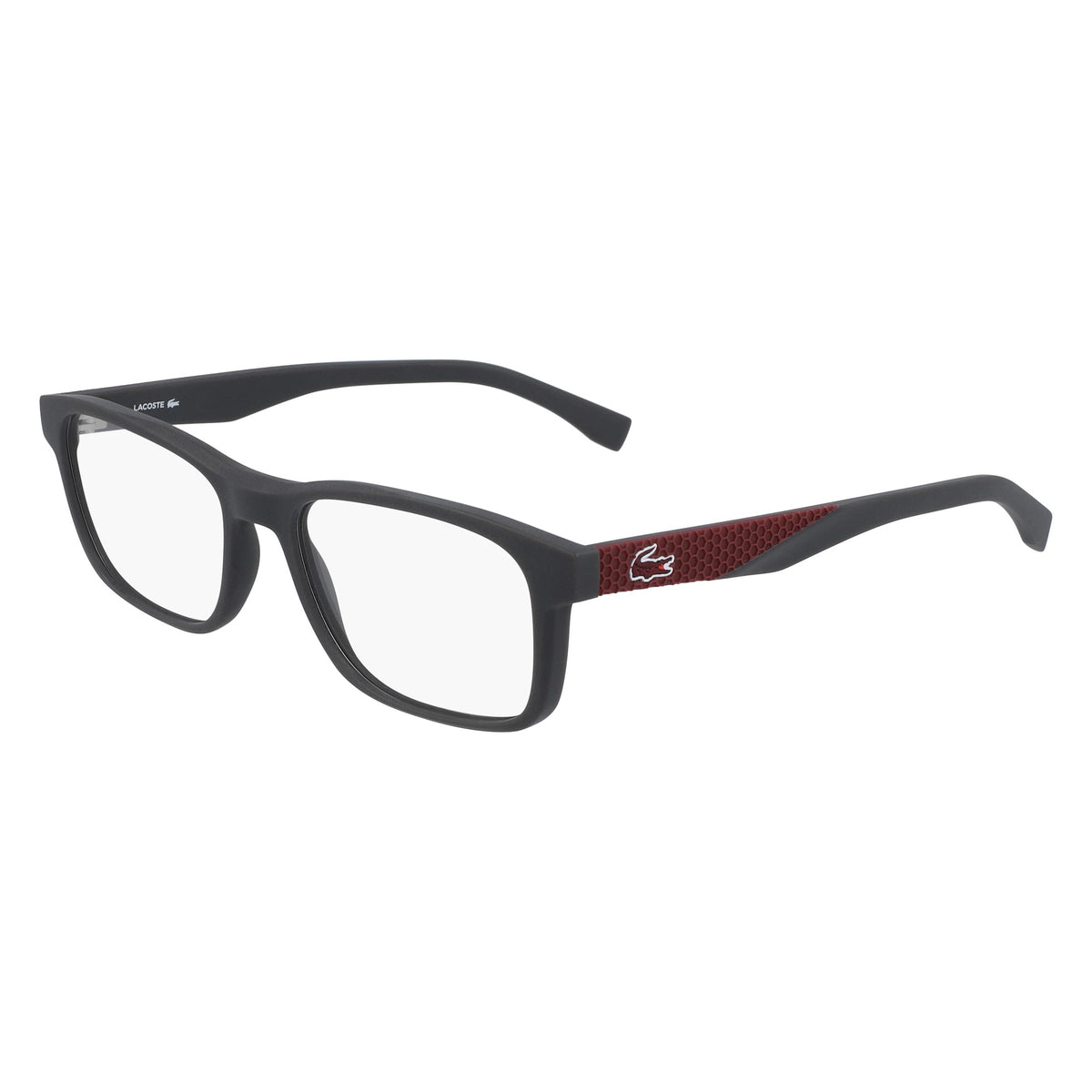 Lacoste L2842 024 Matte Dark Grey eyeglasses angle view