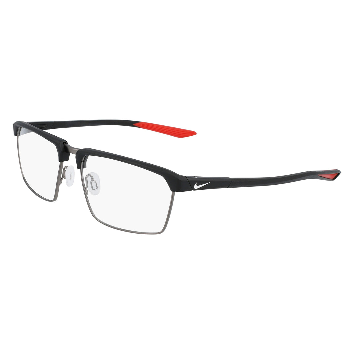 Nike NK8052 076 Matte Anthracite/University Red eyeglasses angle view