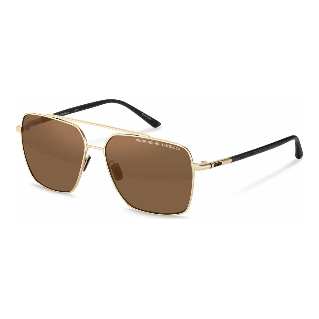 Porsche Design P8974 61D406 Gold/Black sunglasses angle view