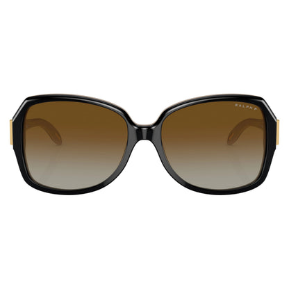 Ralph RA5138 6123T3 Shiny Black on Nude sunglasses front view