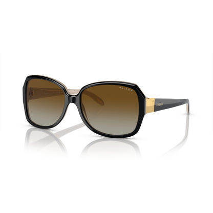 Ralph RA5138 6123T3 Shiny Black on Nude sunglasses angle view