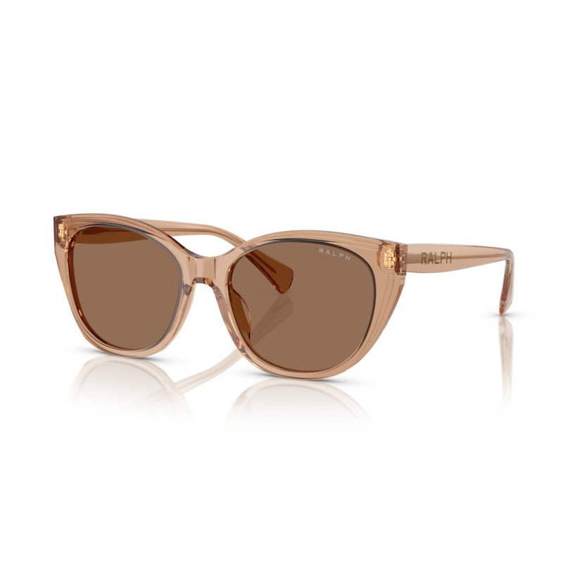 Ralph RA5324U 582673 Shiny Transparent Brown sunglasses angle view