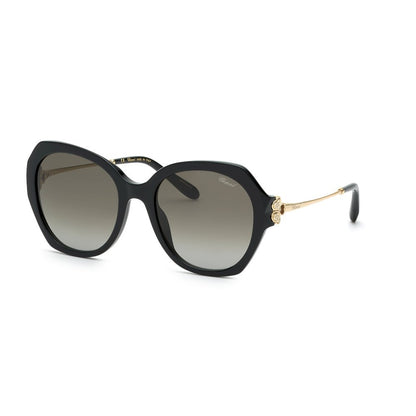 Chopard SCH354S 700K Shiny Black sunglasses angle view