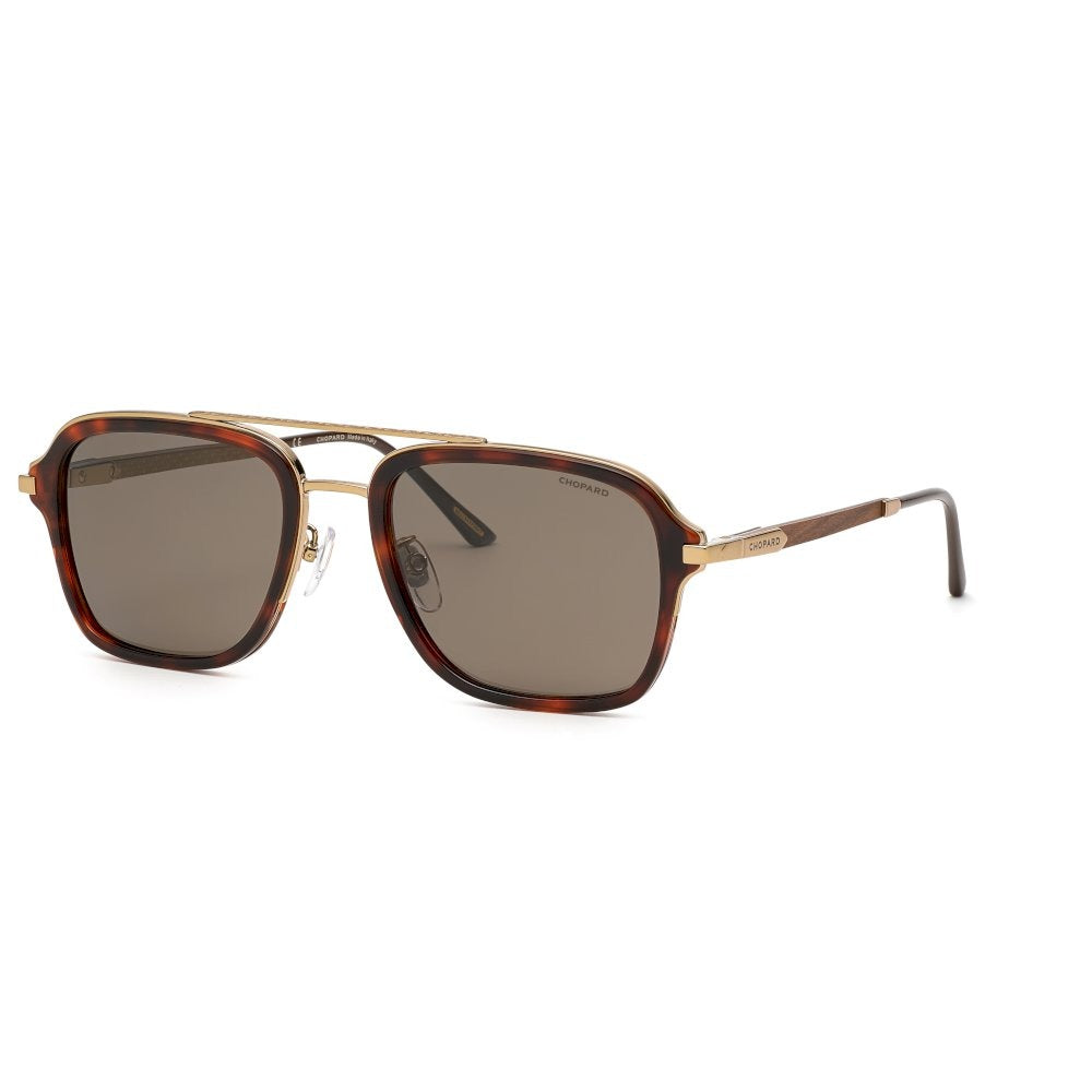 Chopard SCHG36 8FFP Shiny Grey Gold sunglasses angle view