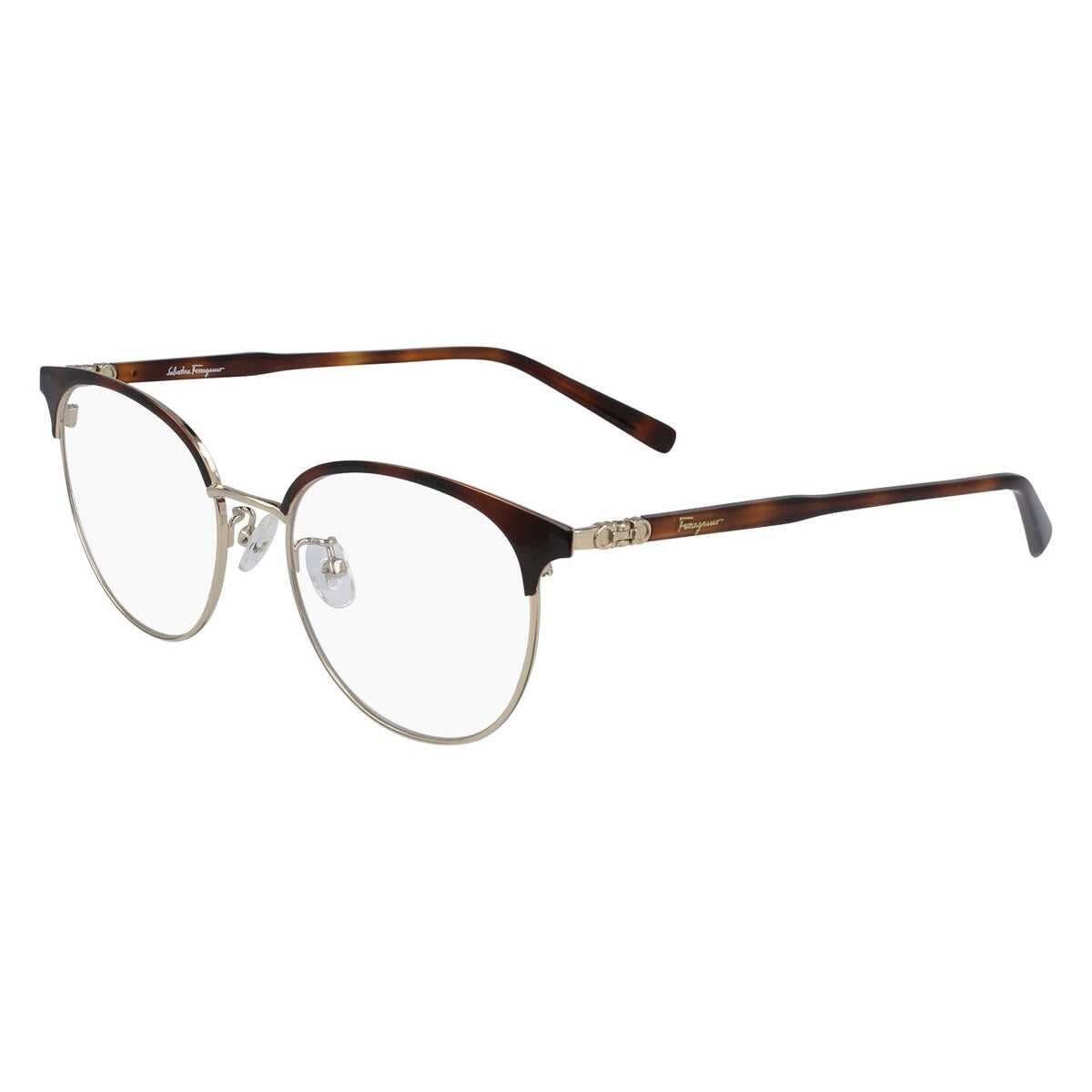 Ferragamo SF2201 723 Gold/Tortoise eyeglasses angle view