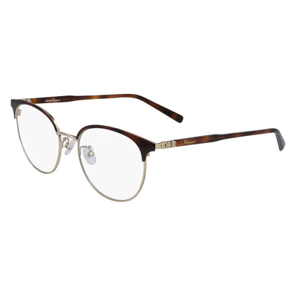 Ferragamo SF2201 723 Gold/Tortoise eyeglasses angle view