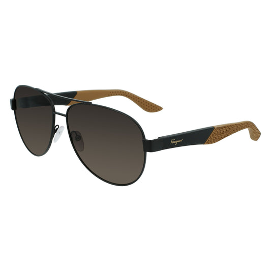 Ferragamo SF275S 071 Matte Dark Ruthenium sunglasses angle view