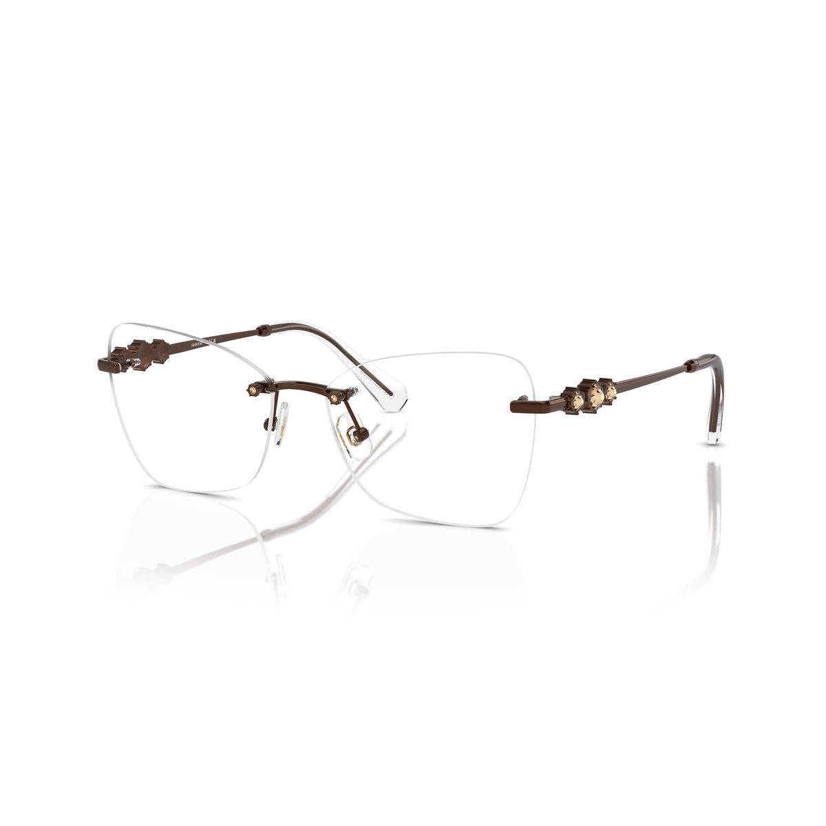 Swarovski SK1014 4002 Light Brown eyeglasses angle view