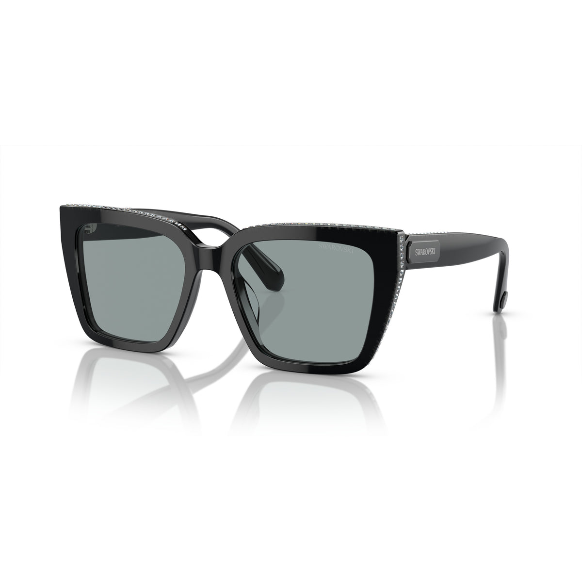 Swarovski SK6013 1010/1 Black sunglasses angle view