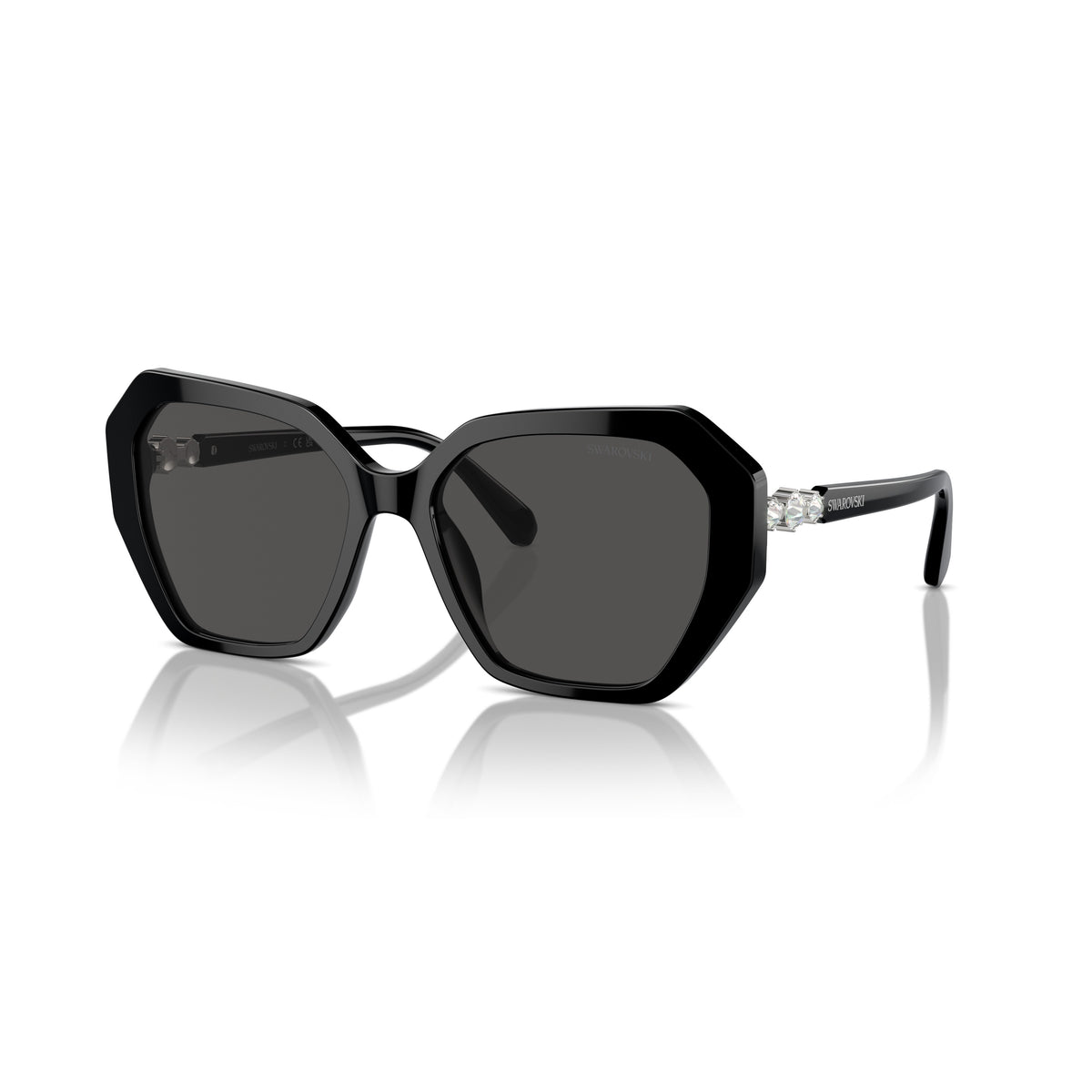 Swarovski SK6017 100187 Black sunglasses angle view