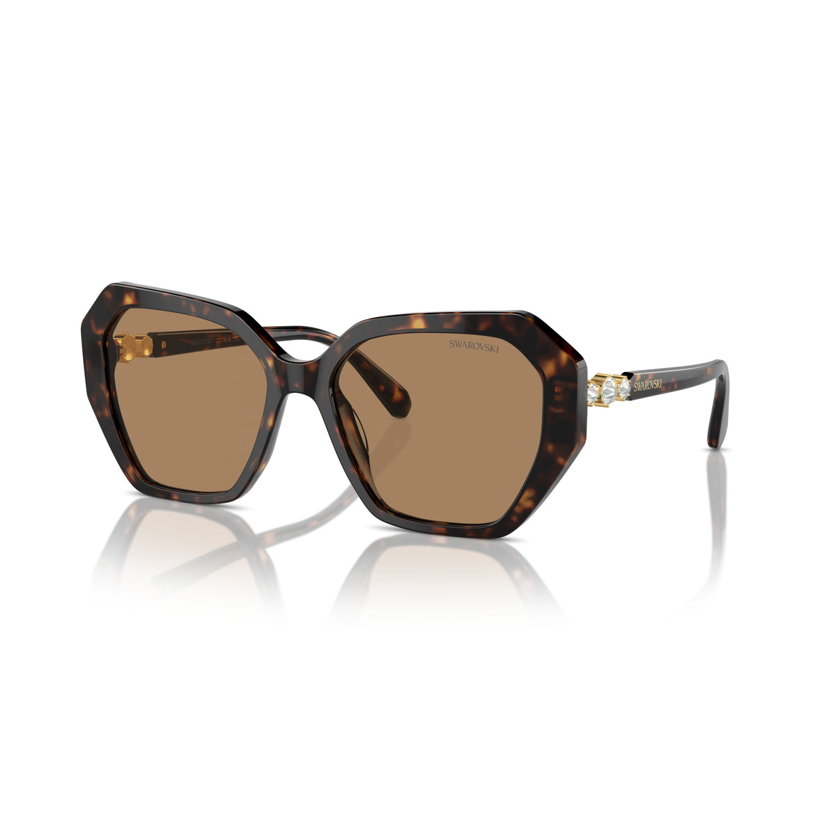 Swarovski SK6017 1002M4 Dark Havana sunglasses angle view