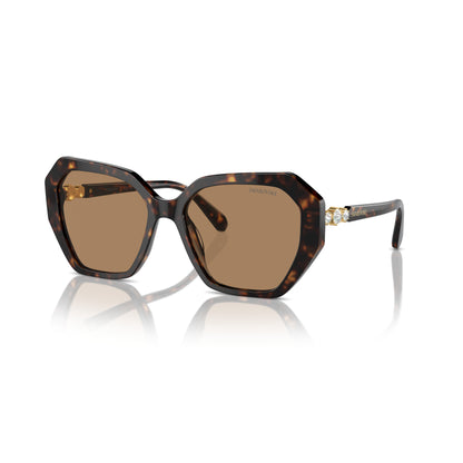 Swarovski SK6017 1002M4 Dark Havana sunglasses angle view