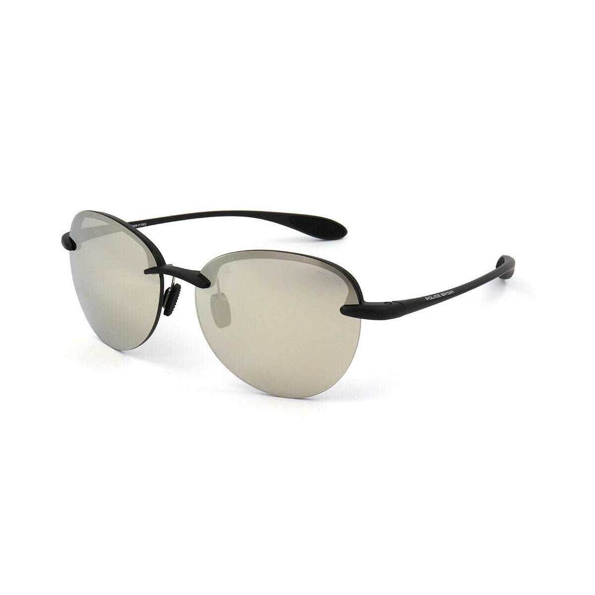 Police SPL301G VA5X Shiny Black sunglasses angle view