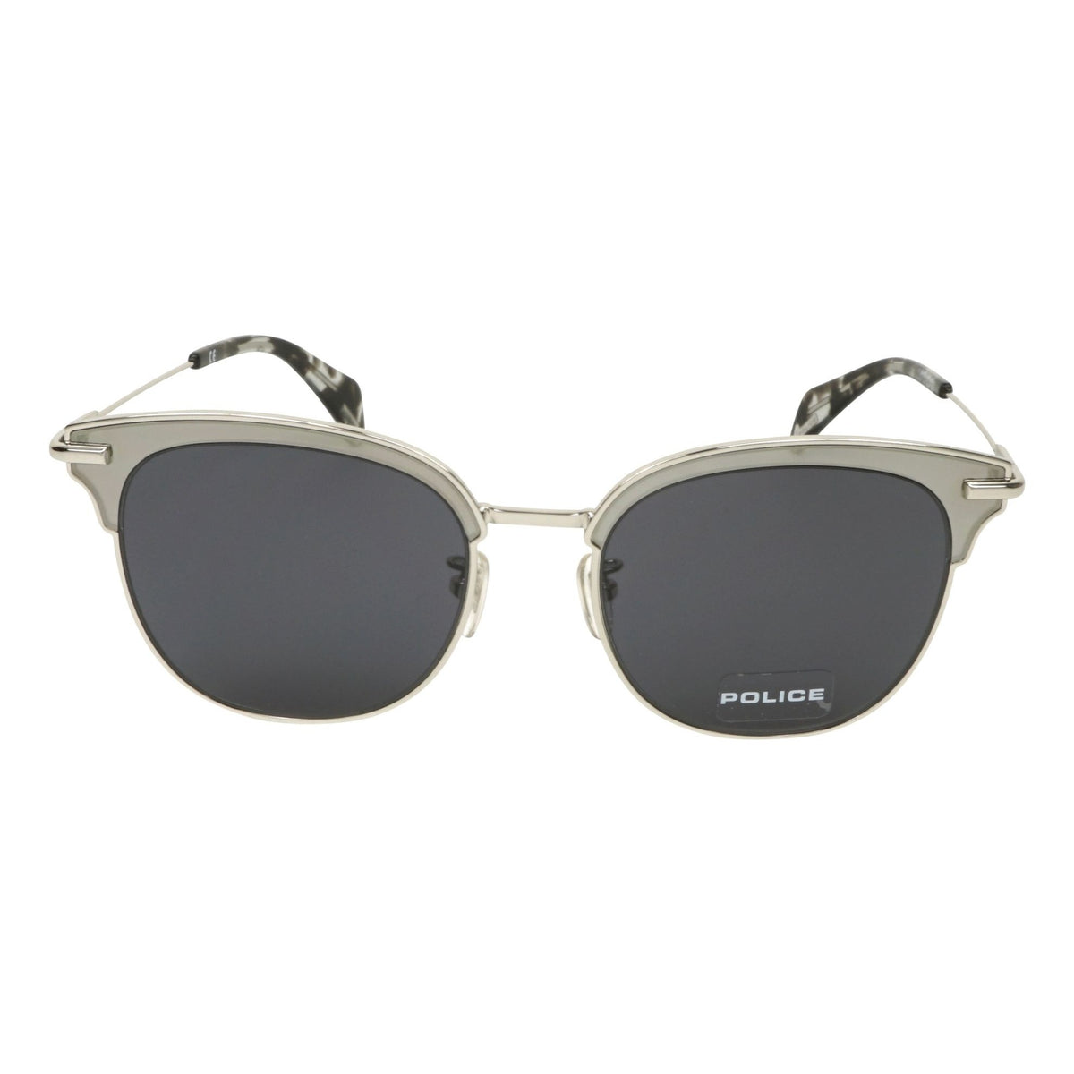 Police SPL622M 0579 Silver sunglasses front view
