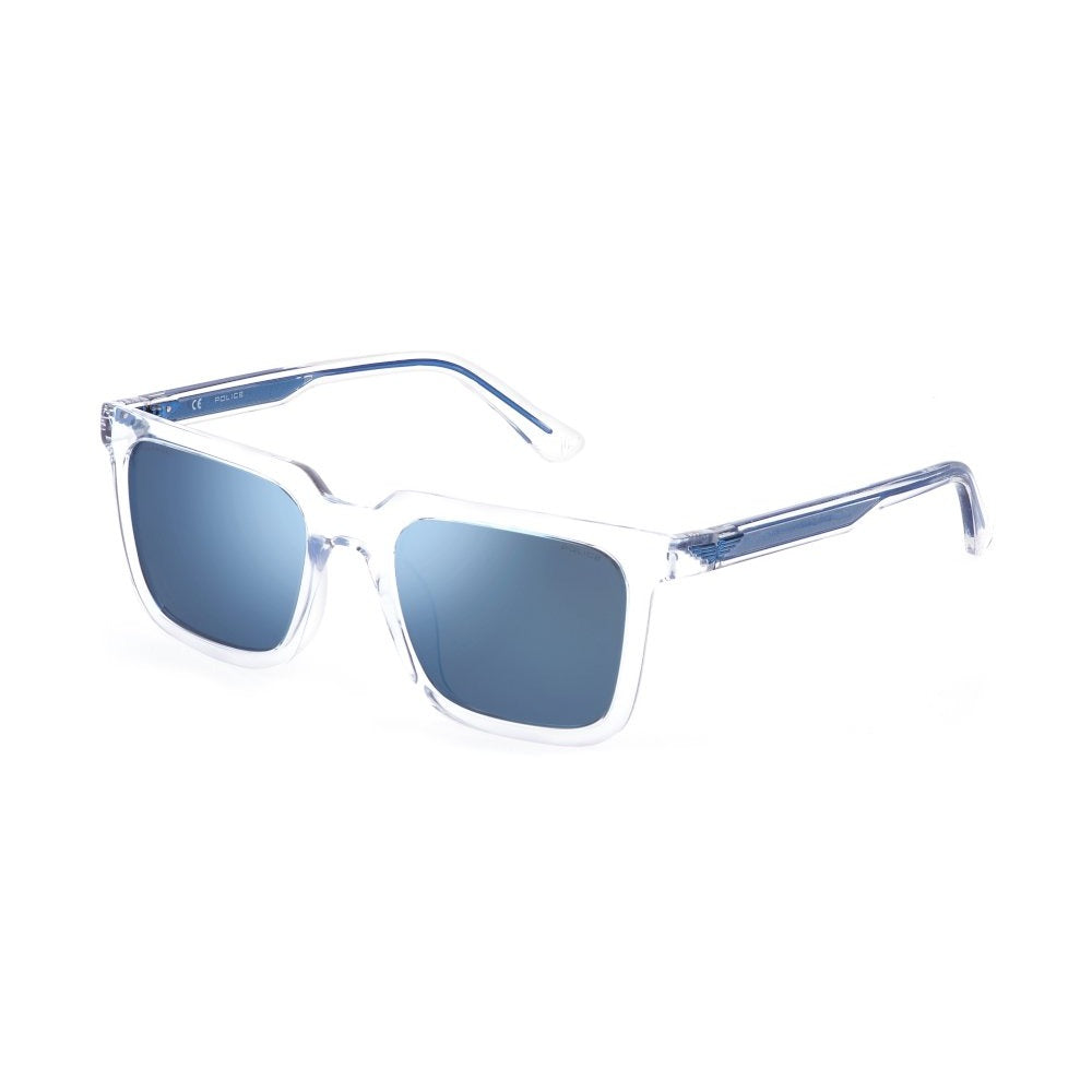 Police SPLF15M P79P Crystal/Blue sunglasses angle view