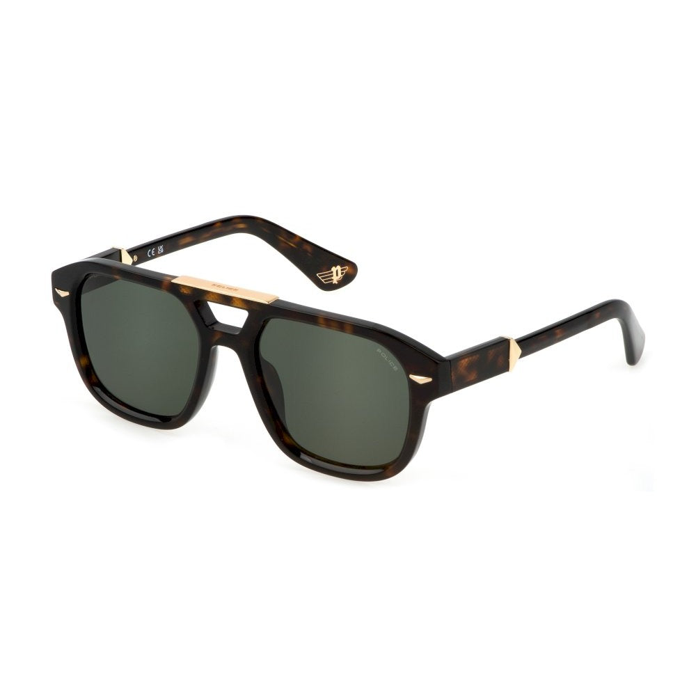 Police SPLL19 0722 Shiny Dark Havana sunglasses angle view
