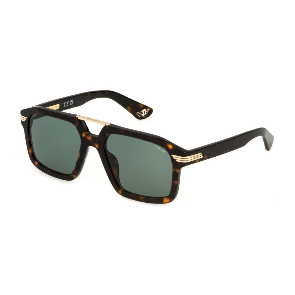 Police SPLP28M 0722 Shiny Dark Havana/Gold sunglasses angle view