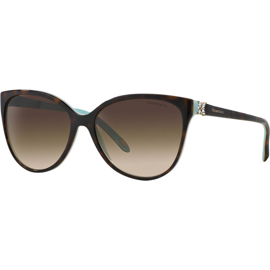 Tiffany & Co. TF4089B 81343B Havana on Tiffany Blue sunglasses angle view