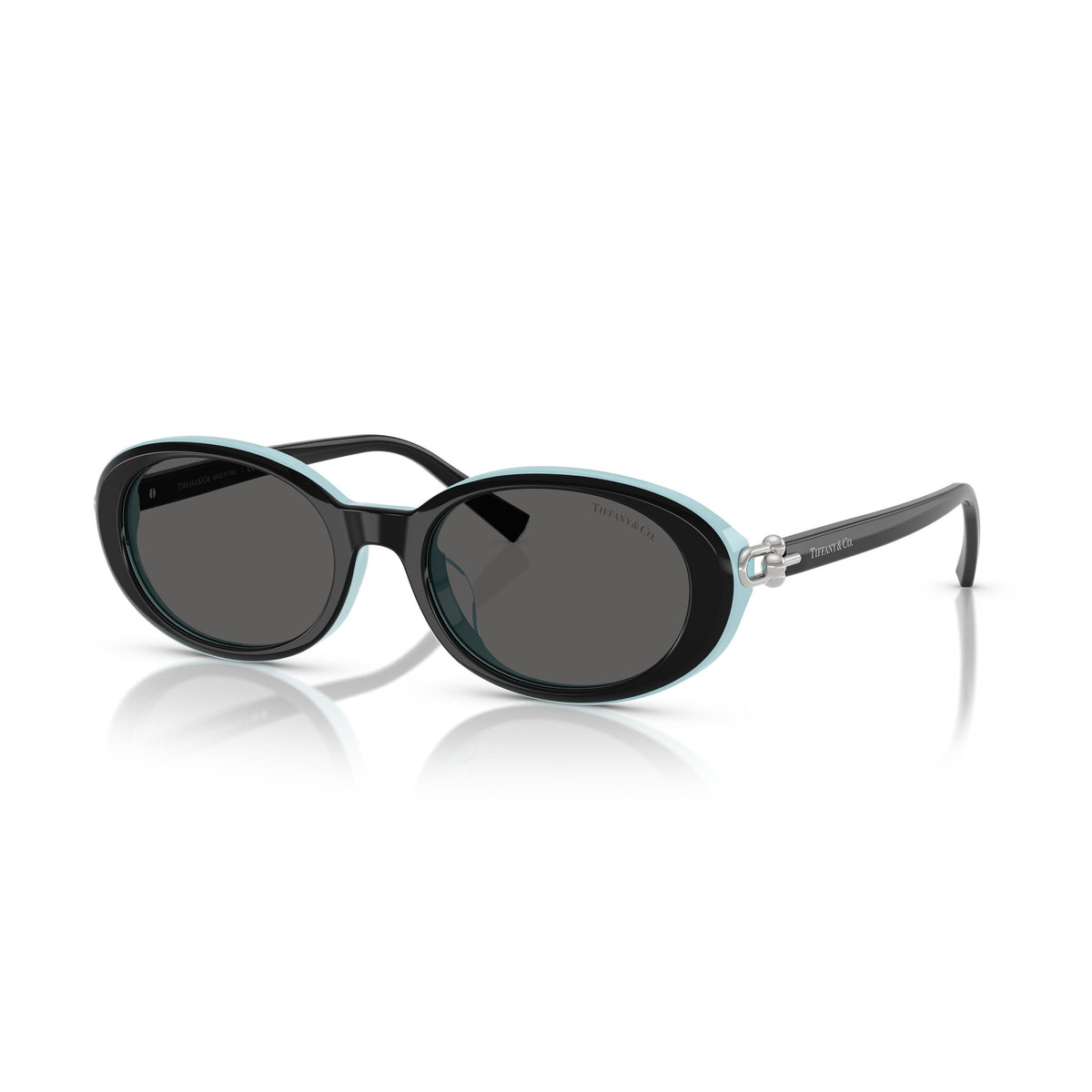 Tiffany & Co. TF4242D 8055S454 Black on Tiffany Blue sunglasses angle view