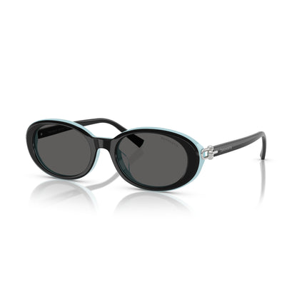 Tiffany & Co. TF4242D 8055S454 Black on Tiffany Blue sunglasses angle view