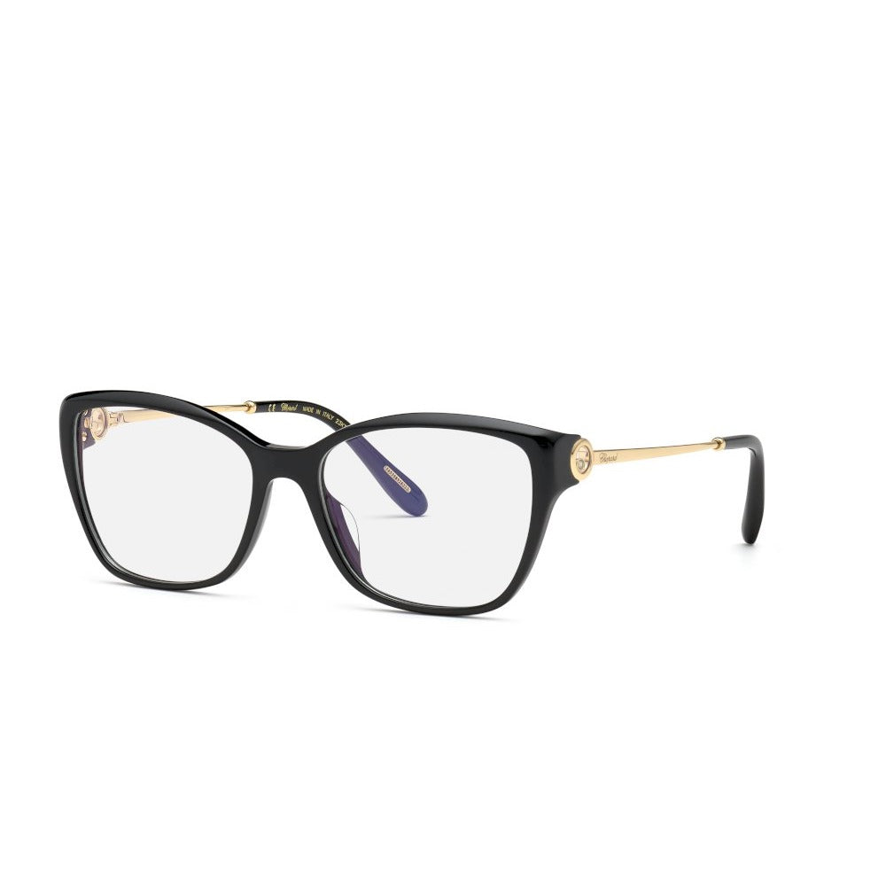 Chopard VCH322S 0700 Shiny Black eyeglasses angle view