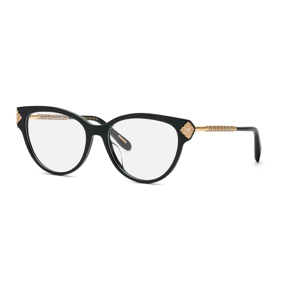 Chopard VCH332S 0700 Shiny Black eyeglasses angle view