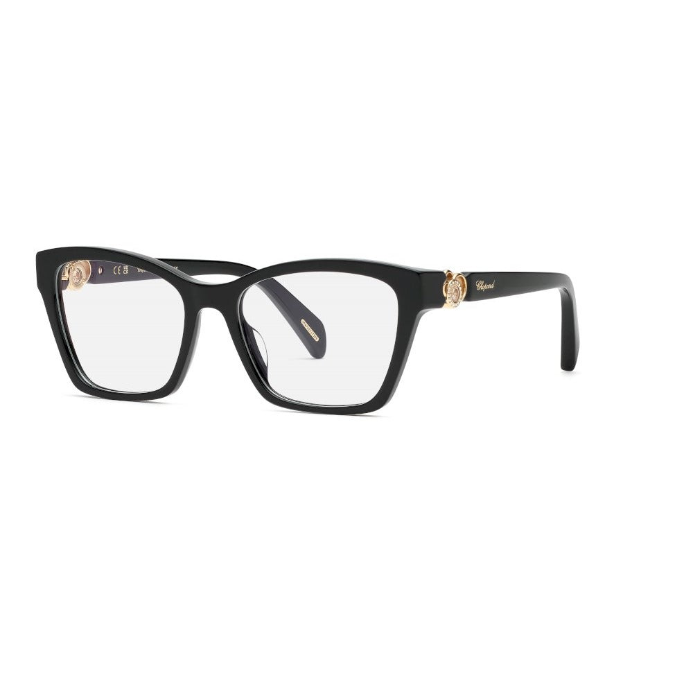 Chopard VCH355S 0700 Shiny Black eyeglasses angle view
