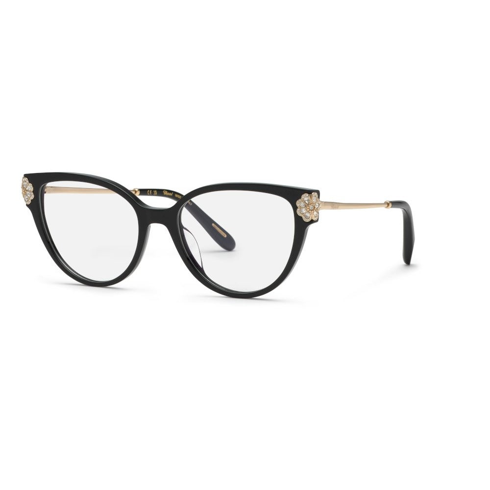 Chopard VCH381S 0700 Shiny Black eyeglasses angle view