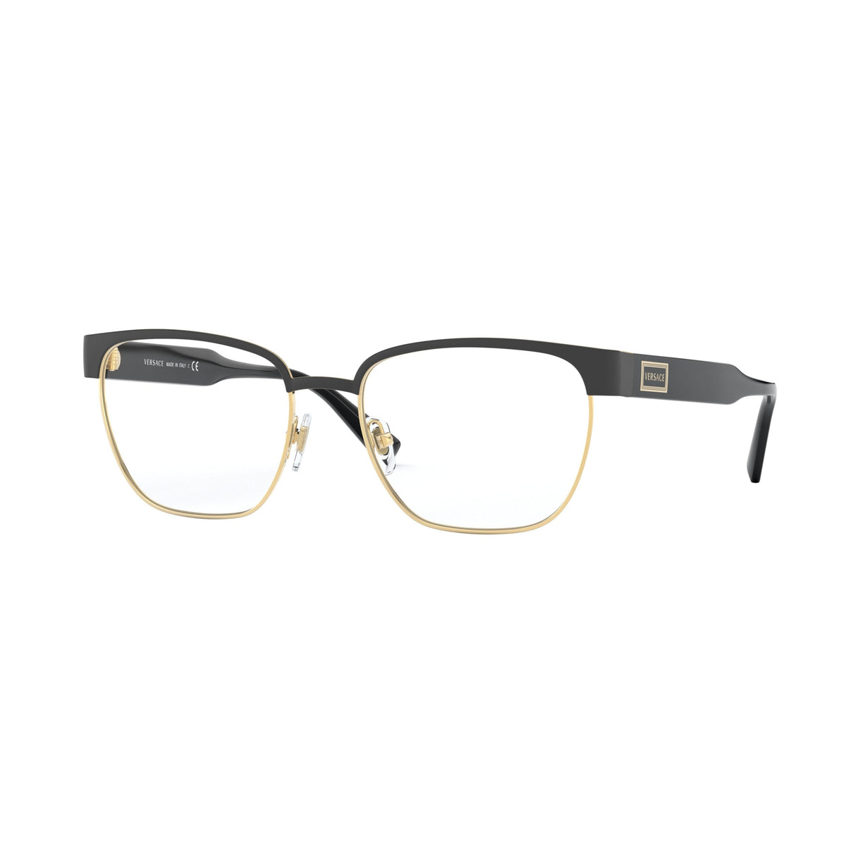 Versace VE1264 1436 Matte Black/Gold eyeglasses angle view