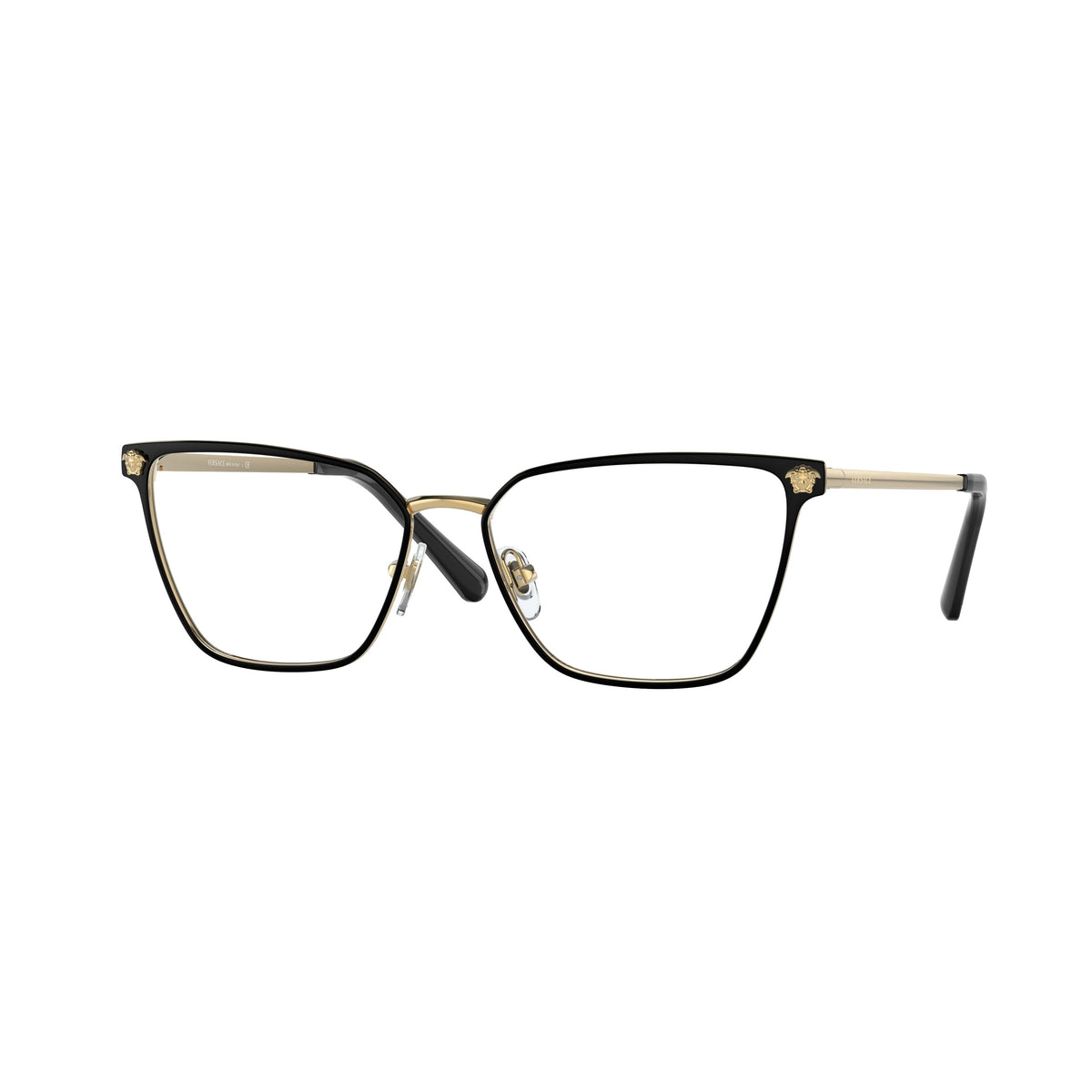 Versace VE1275 1433 Matte Black/Gold eyeglasses angle view