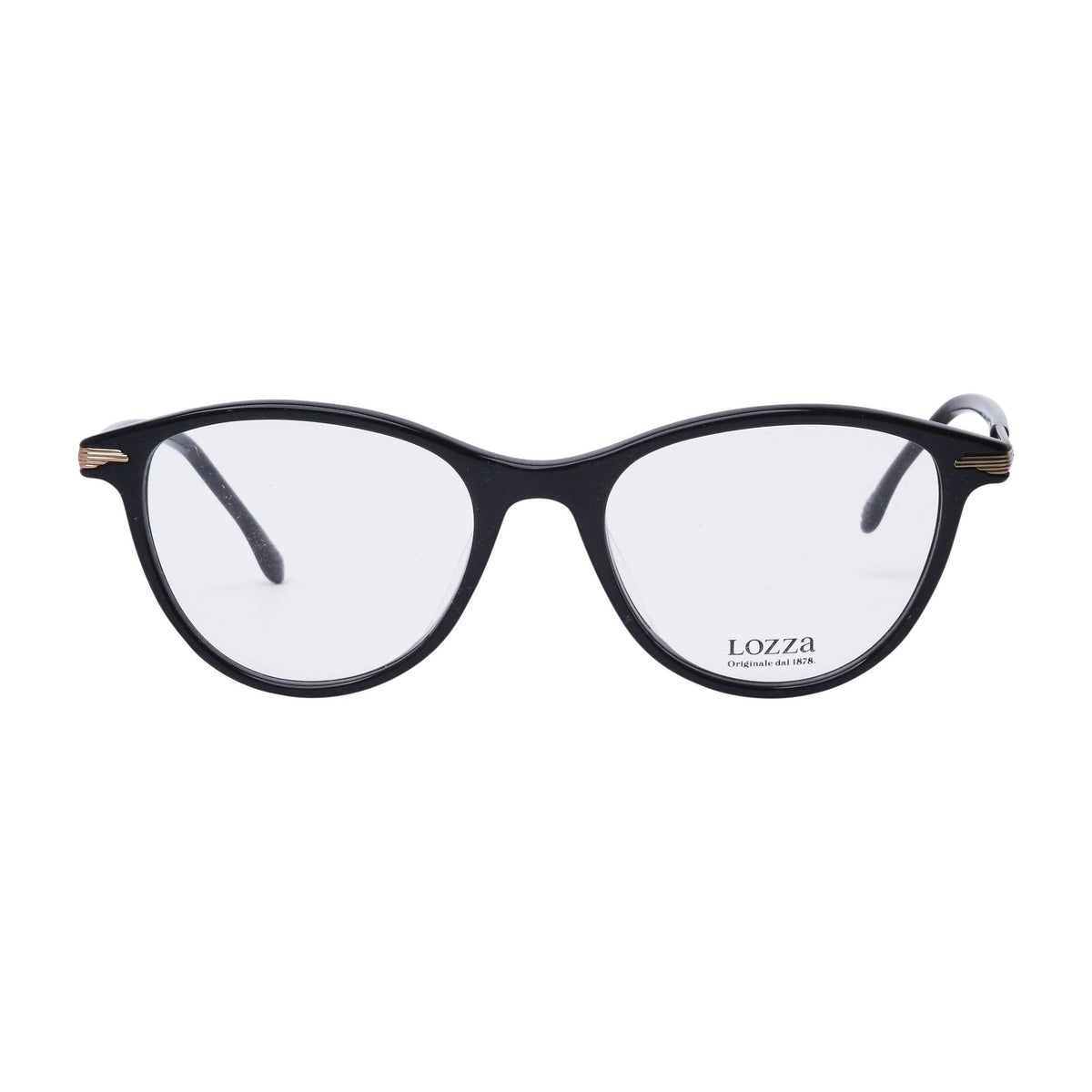 Lozza VL4090 0700 Black and Gold eyeglasses front view