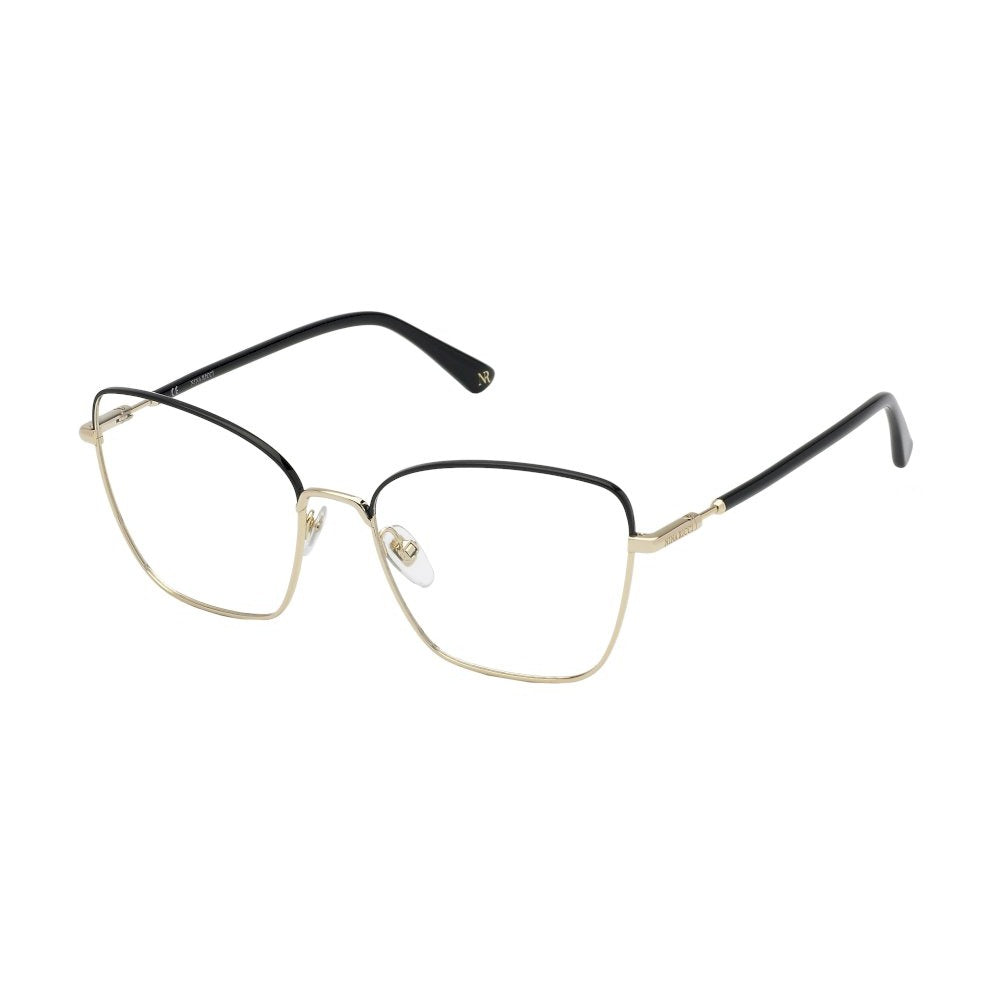 Nina Ricci VNR295 0301 Shiny Rose Gold with Black Parts eyeglasses angle view
