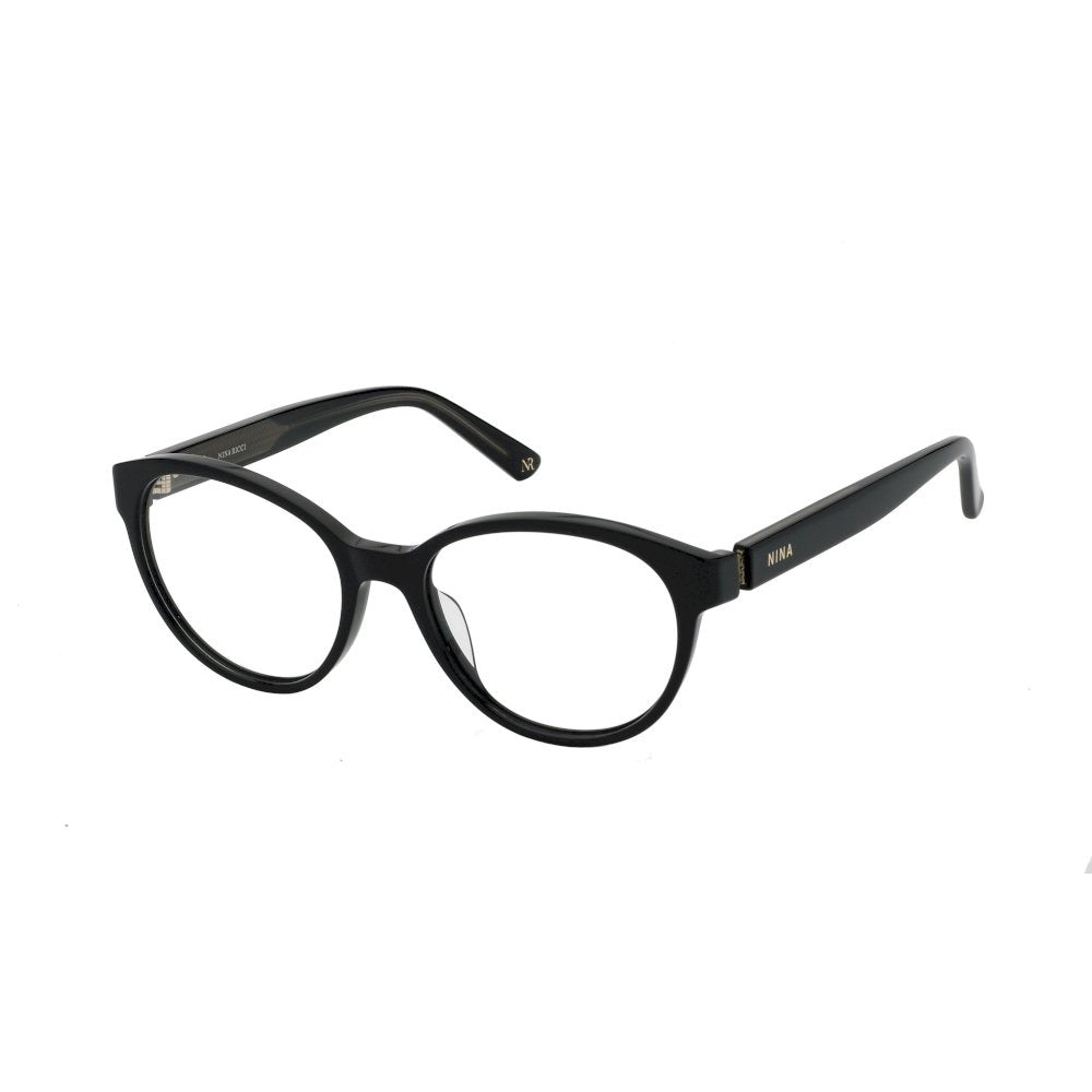 Nina Ricci VNR330 0700 Shiny Black eyeglasses angle view