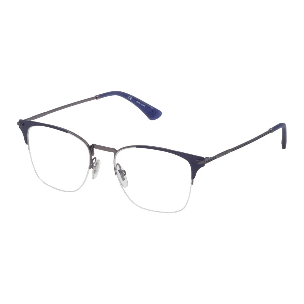 Police VPL565 0SNF Grey eyeglasses angle view