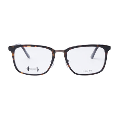 Police VPL684 0786 Dark Havana/Matte Brass eyeglasses front view