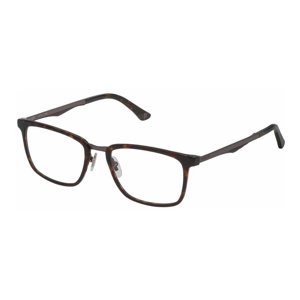 Police VPL684 0786 Dark Havana/Matte Brass eyeglasses angle view