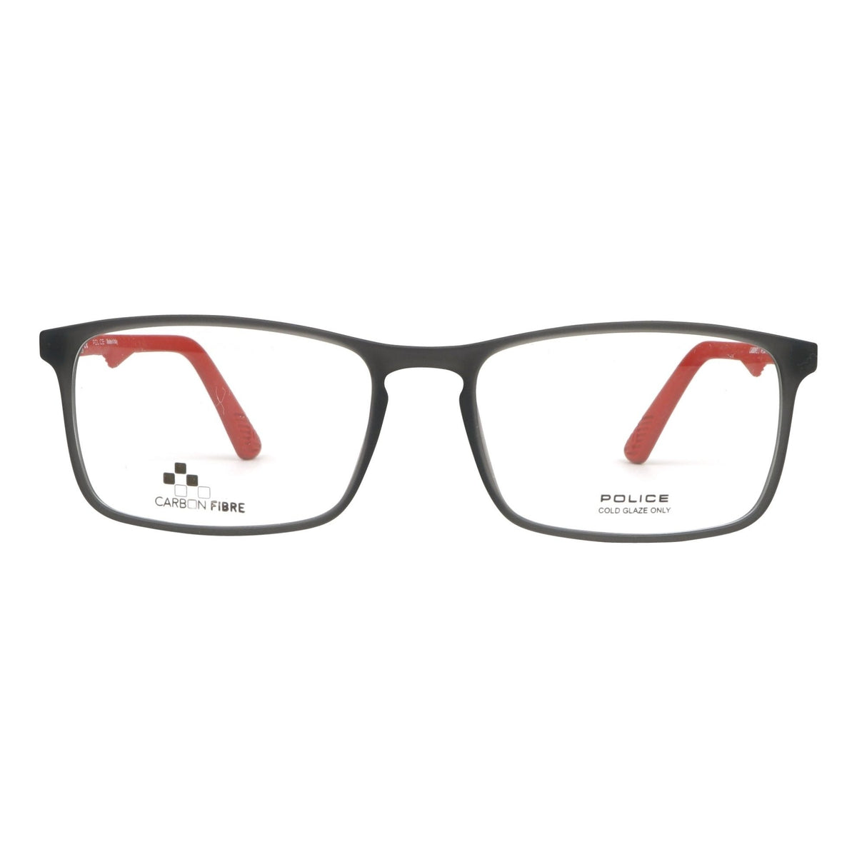 Police VPL694 09U5 Dark Grey/Striped Carbon eyeglasses front view